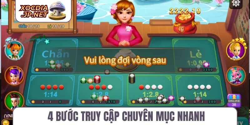 4 bước truy cập chuyên mục nhanh