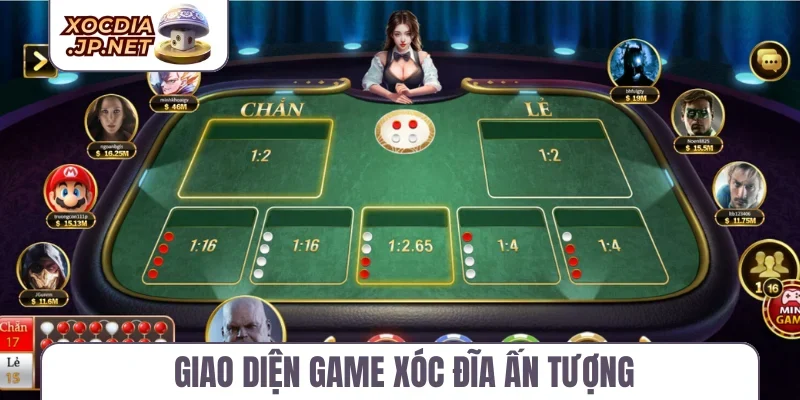 Giao diện game xóc đĩa ấn tượng
